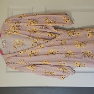 Madewell Pink floral wrap dress